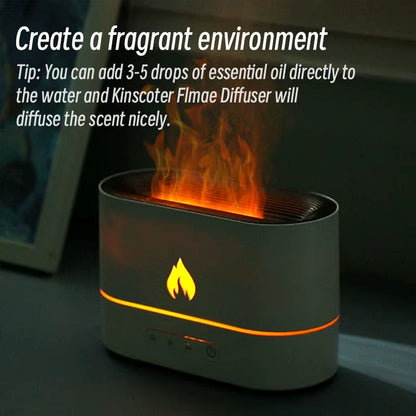 250Ml Flame Humidifier 1/3/5H USB Smart Timing LED Electric Aroma Diffuser Simulation Fire Night Lamp