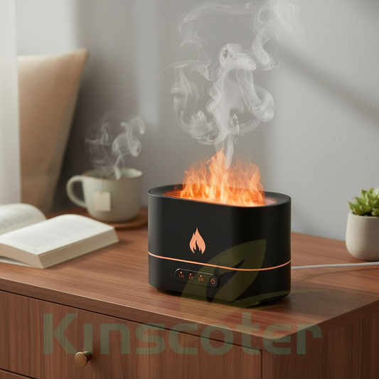 250Ml Flame Humidifier 1/3/5H USB Smart Timing LED Electric Aroma Diffuser Simulation Fire Night Lamp